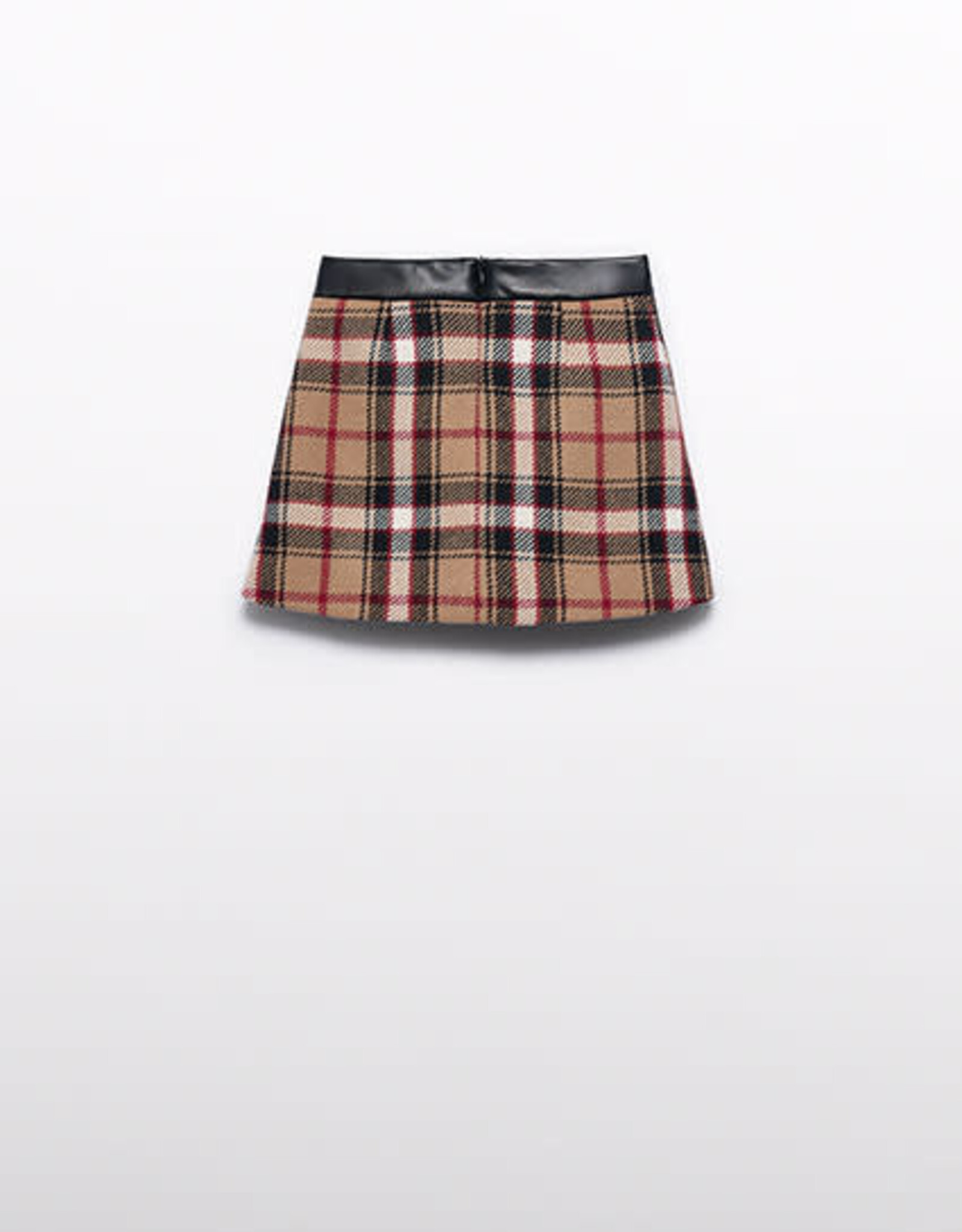 Abel & Lula Camel Checked Skirt
