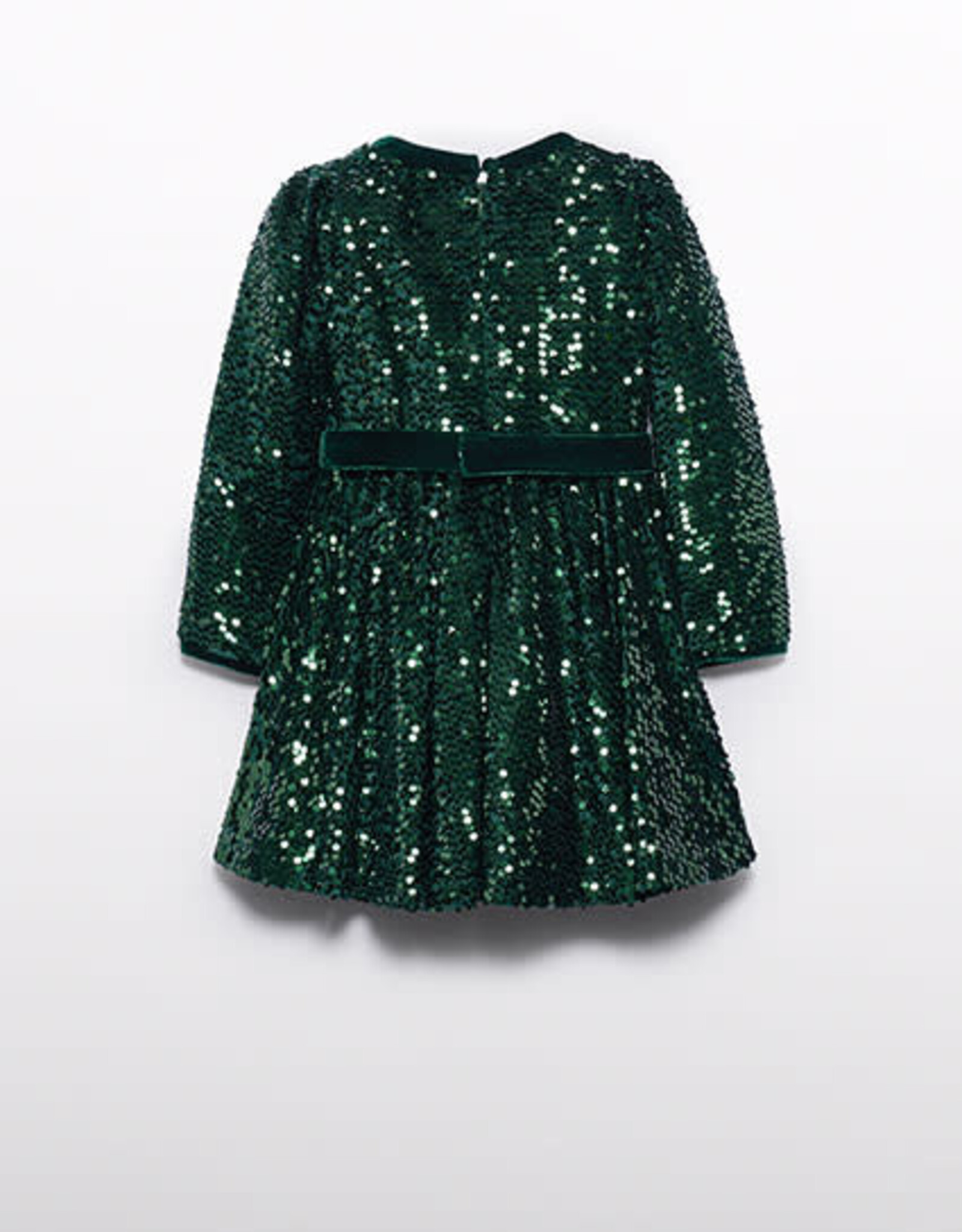 Abel & Lula Green Bottle Sequen Velvet Dress