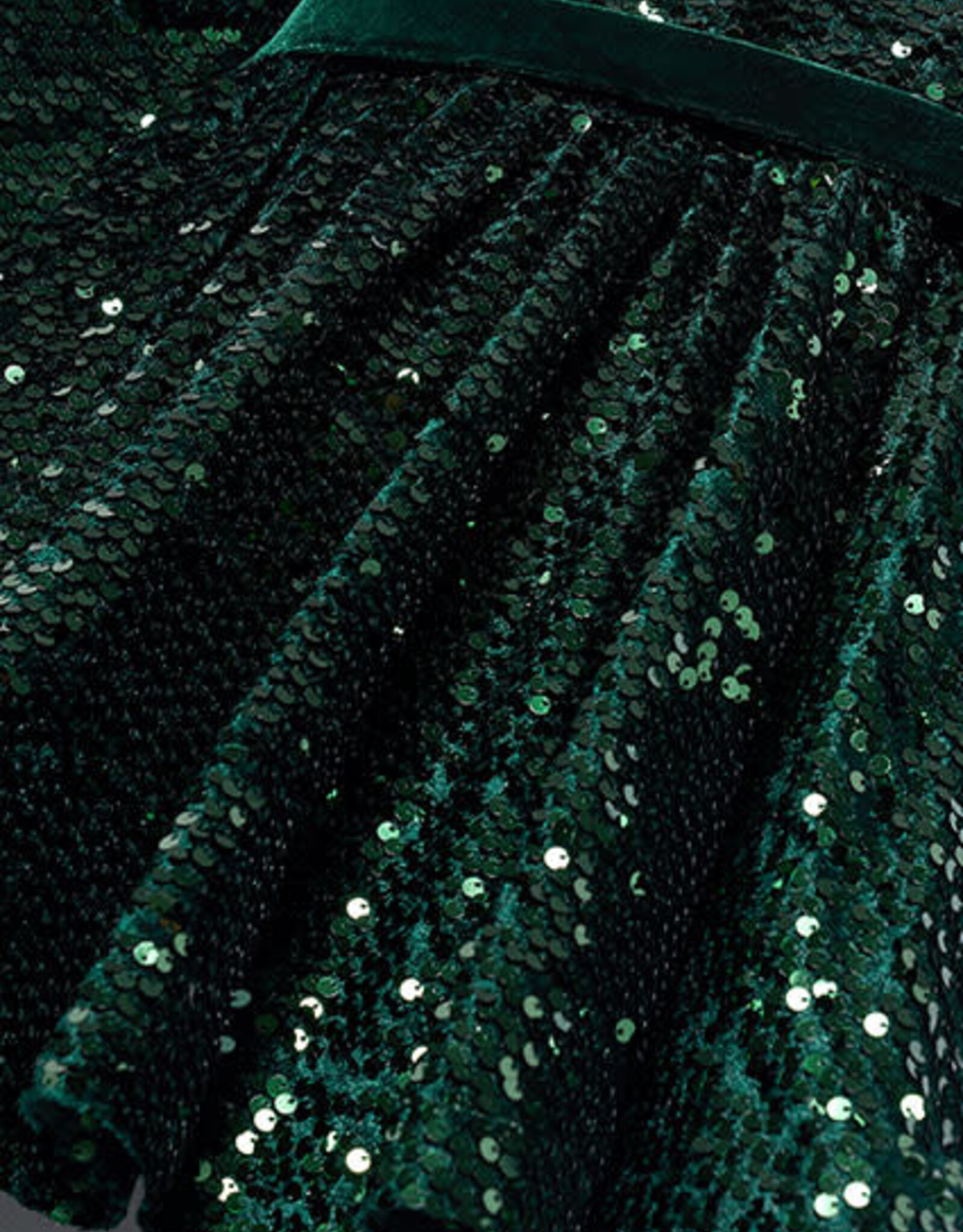 Abel & Lula Green Bottle Sequen Velvet Dress