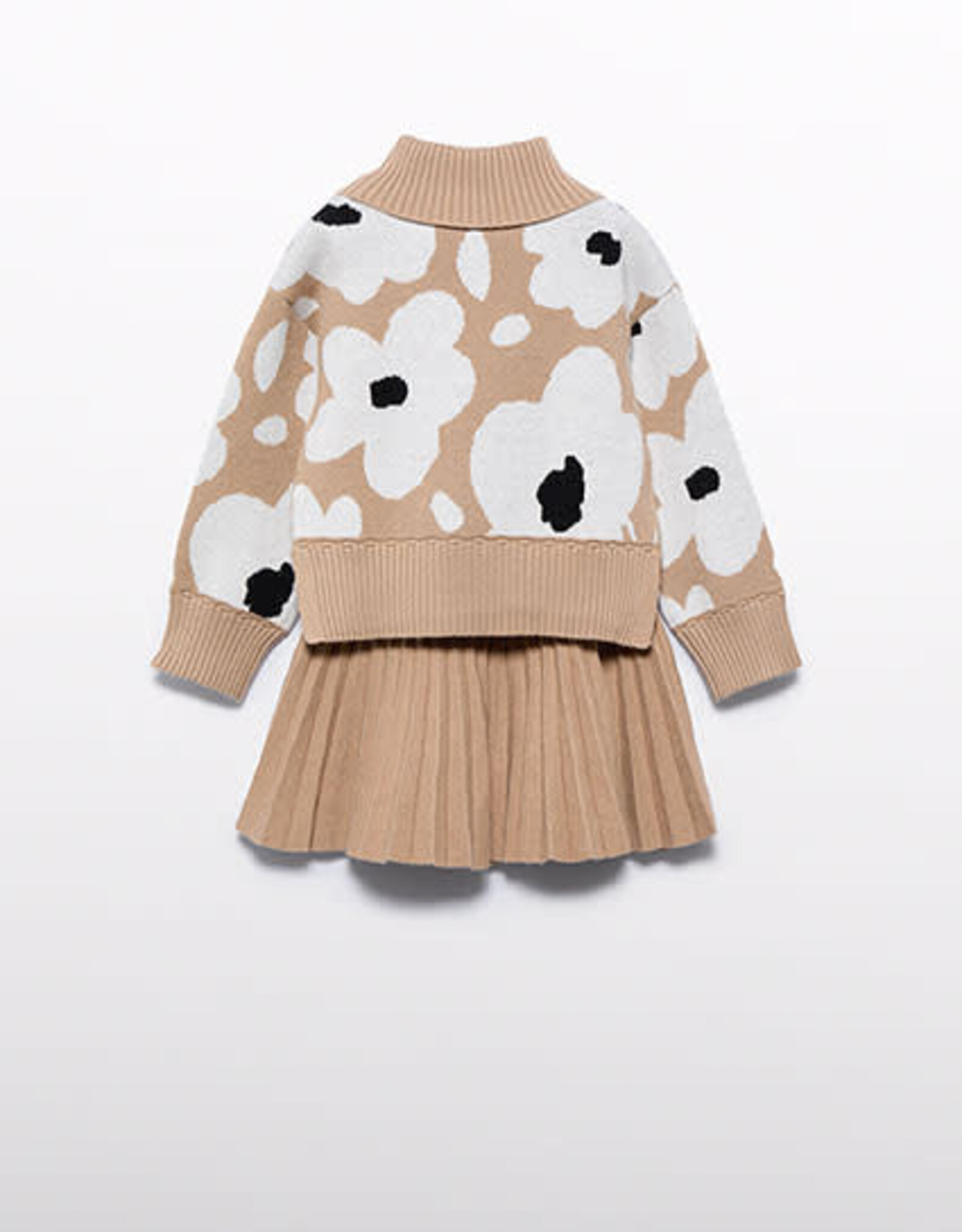 Abel & Lula Camel Pleated Knit Skirt Set