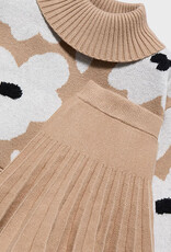 Abel & Lula Camel Pleated Knit Skirt Set