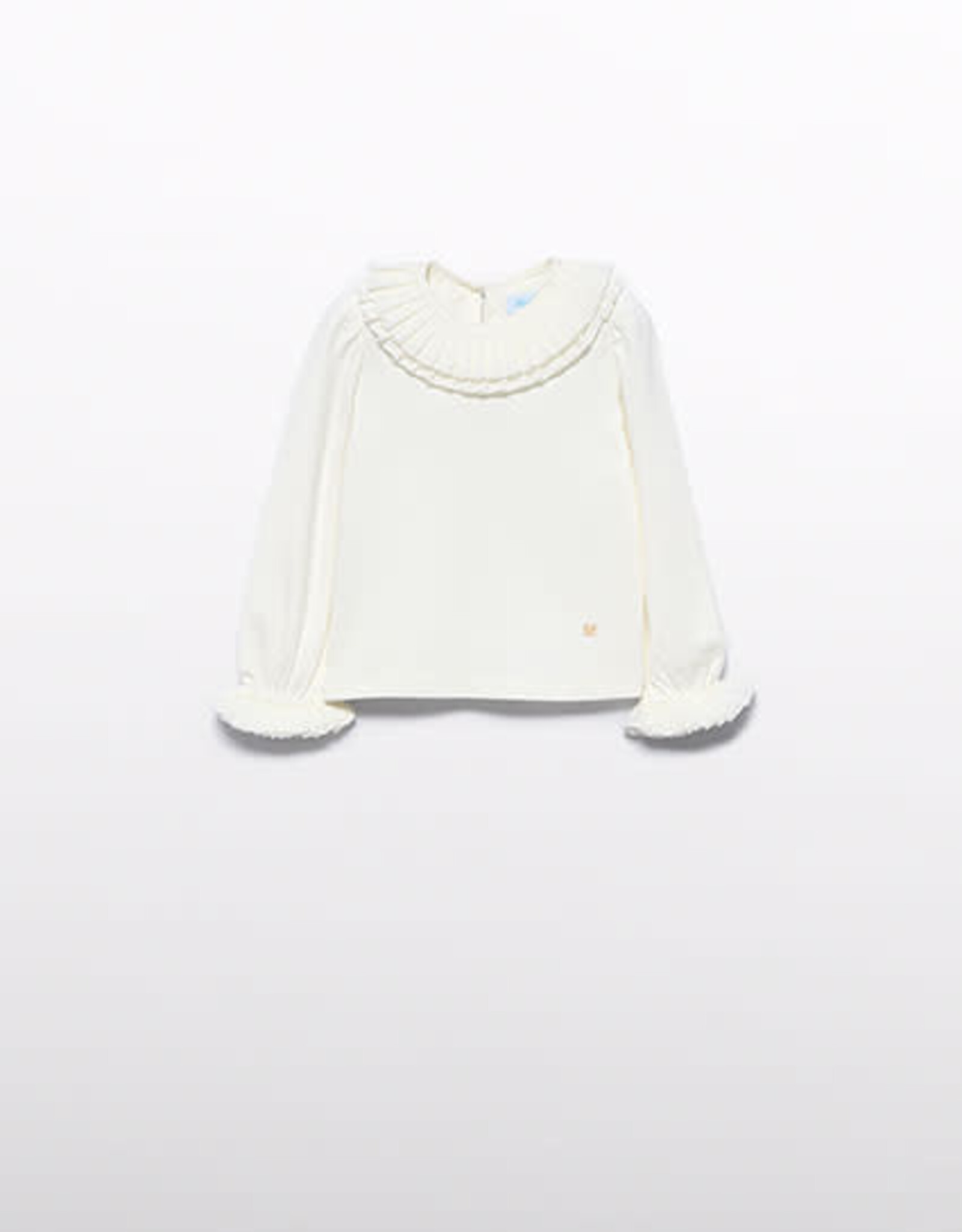 Abel & Lula Cream Pleated Long Sleeve Shirt