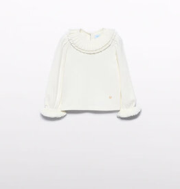 Abel & Lula Cream Pleated Long Sleeve Shirt