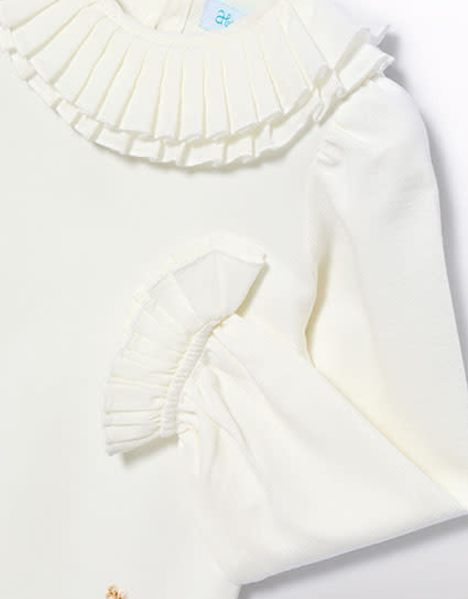 Abel & Lula Cream Pleated Long Sleeve Shirt