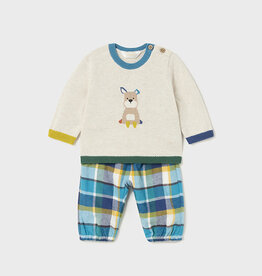 Mayoral Milk Puppy Sweater and Trousers Set