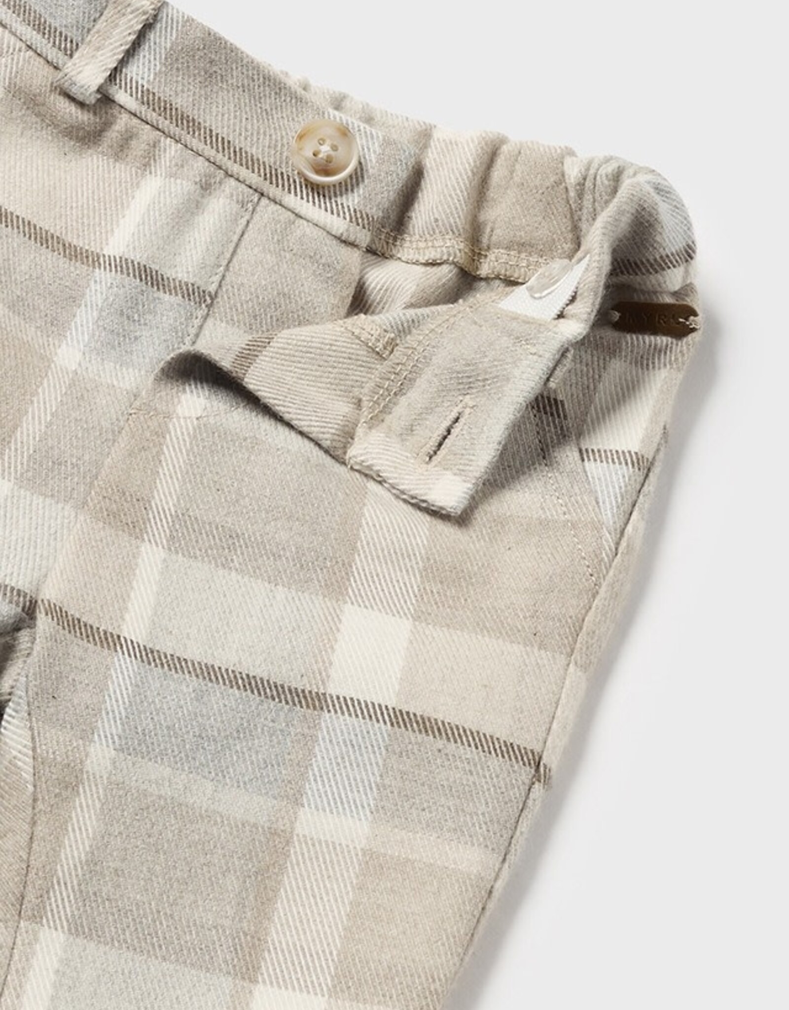 Mayoral Walnut Long Plaid Trousers