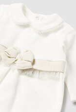 Mayoral Neutrals Bodysuit with Accent Waist and Beret