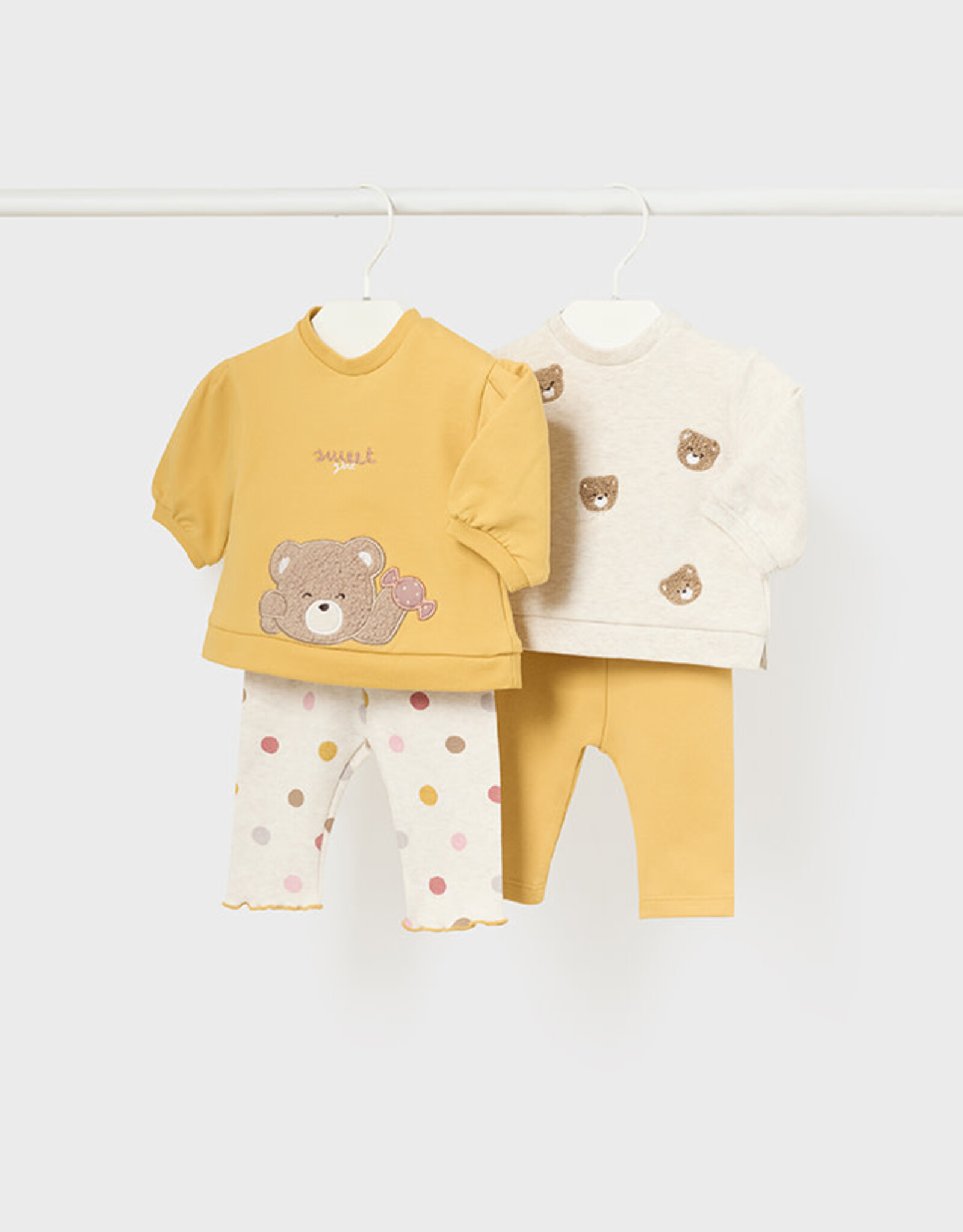 Mayoral Teddy Bear 4 Pc Leggings Set in Curry