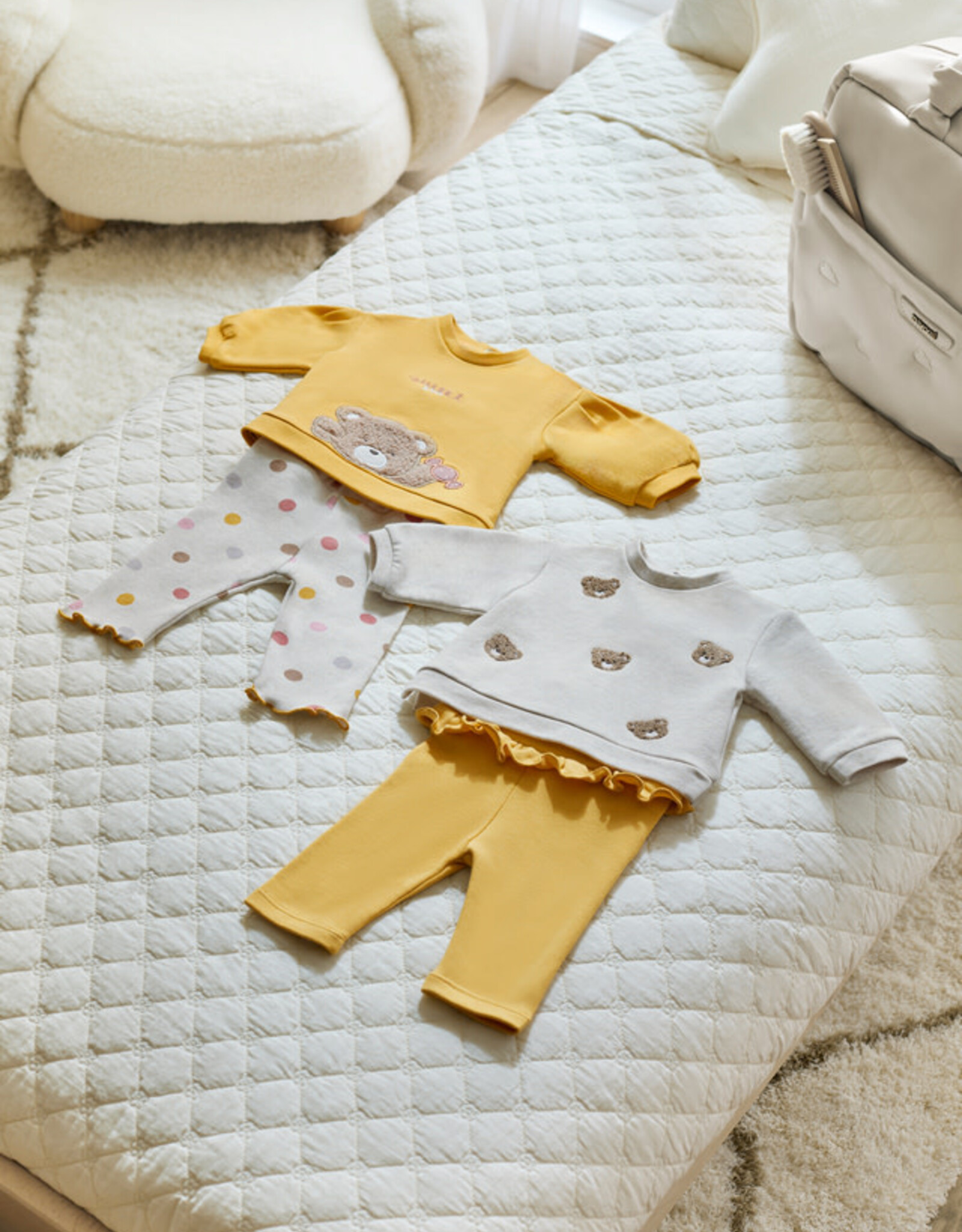 Mayoral Teddy Bear 4 Pc Leggings Set in Curry