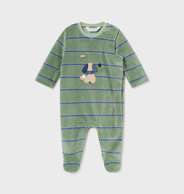Mayoral Green Puppy Velour Onesie