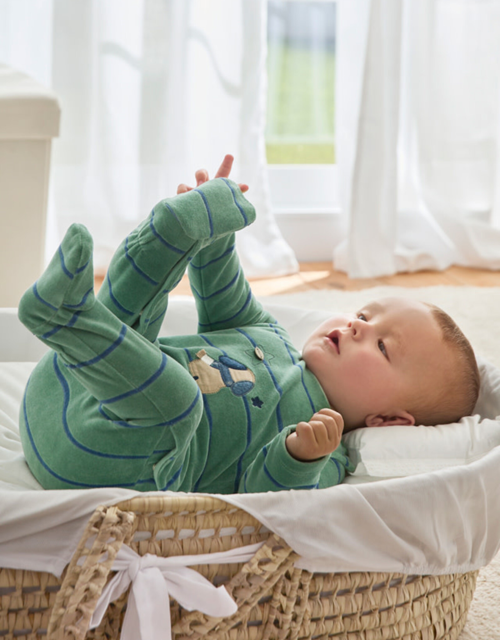Mayoral Green Puppy Velour Onesie