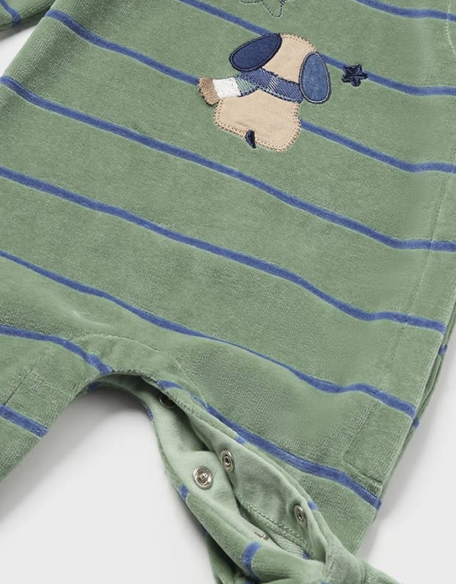 Mayoral Green Puppy Velour Onesie