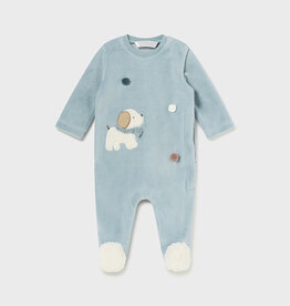 Mayoral Sky Puppy Velour Onesie