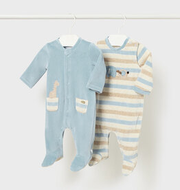 Mayoral Elephant Velour Onesie 2 Pc Set