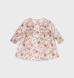 Mayoral Pink Floral Dress with Smock