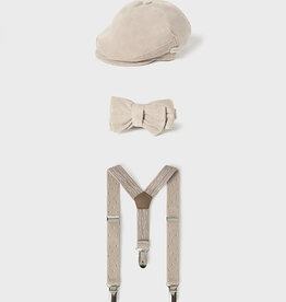 Mayoral Toasted Beret Suspenders Set