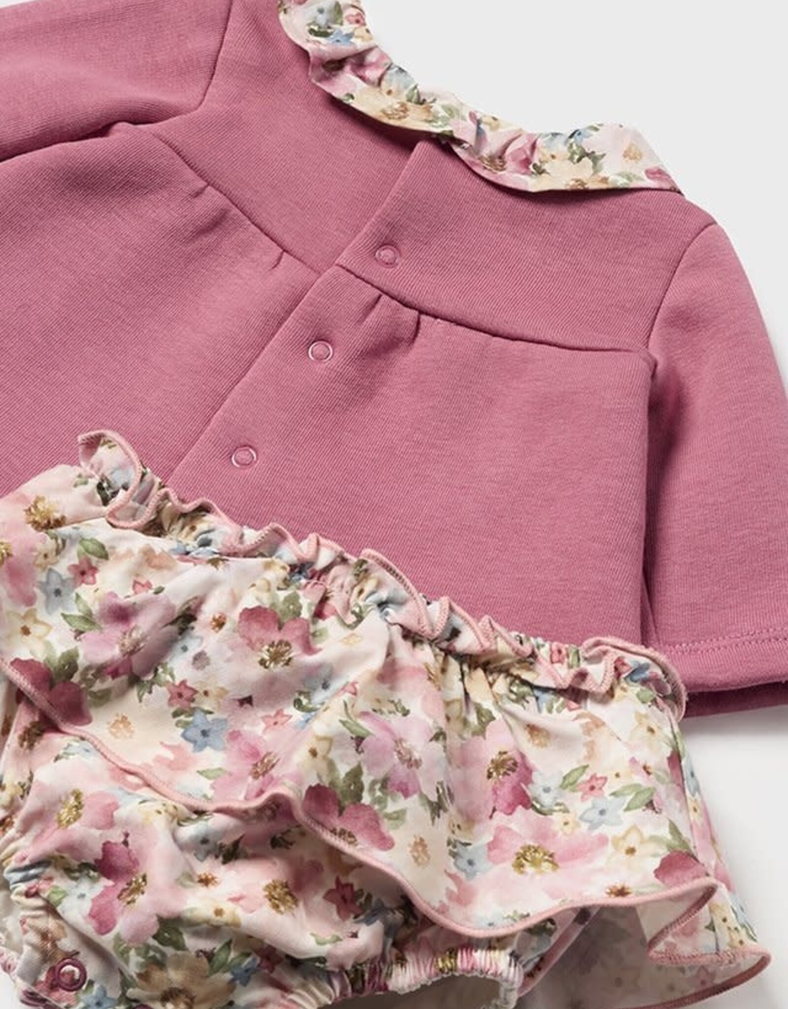 Mayoral Pink Plush Short Set with Collar