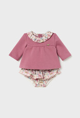 Mayoral Pink Plush Short Set with Collar