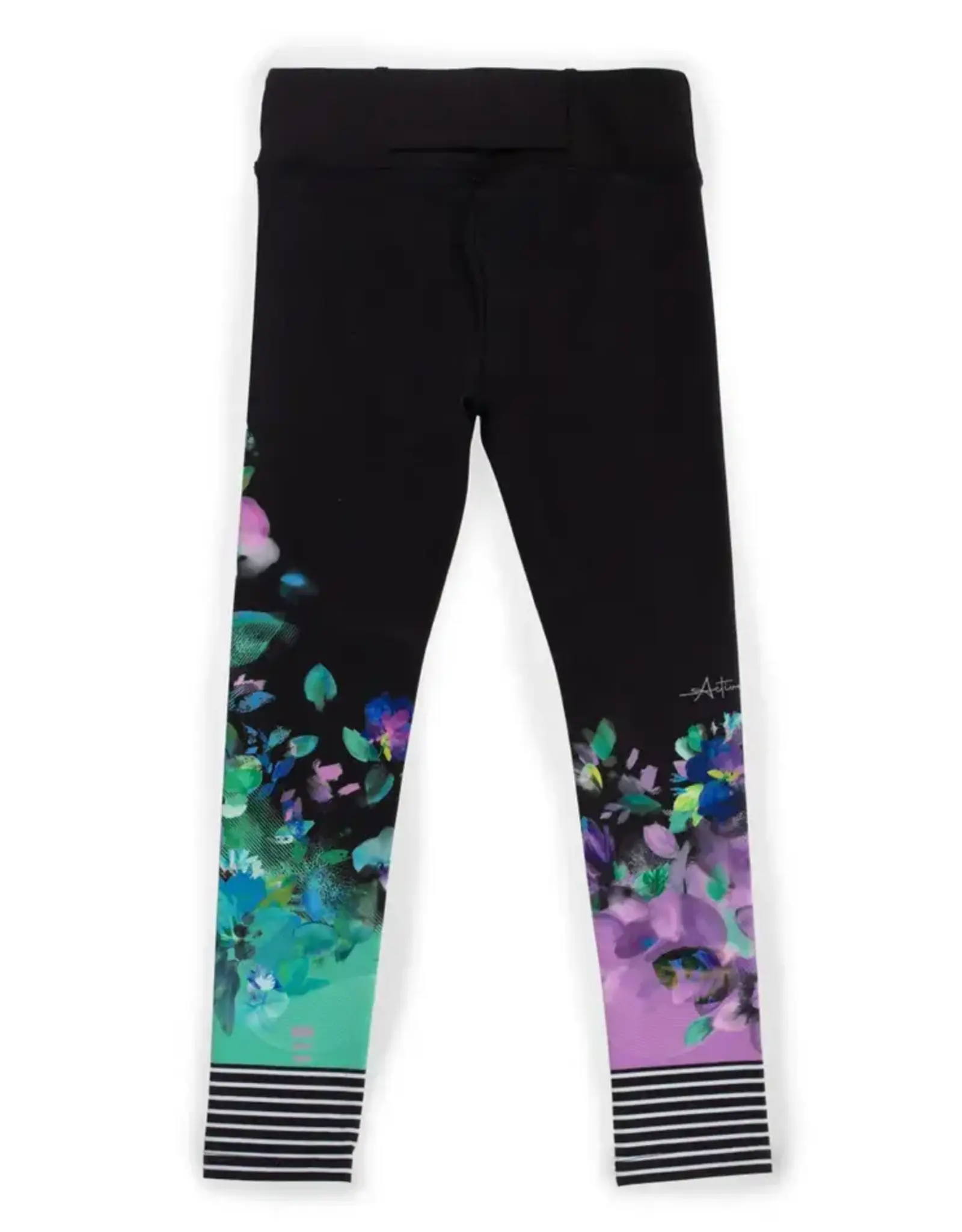 Noruk Bloom Black Athletic Leggings