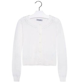 Mayoral Eyelet Off White Cardigan