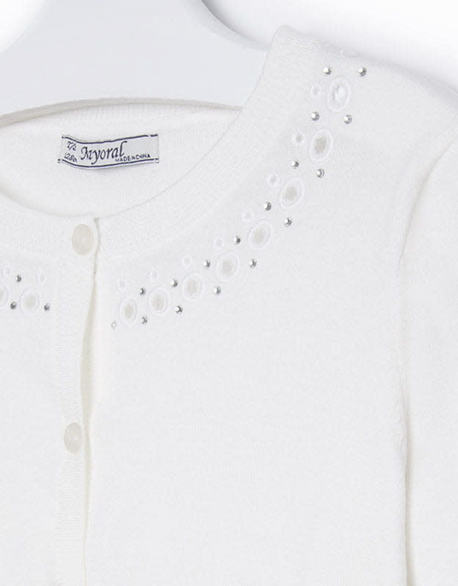 Mayoral Eyelet Off White Cardigan