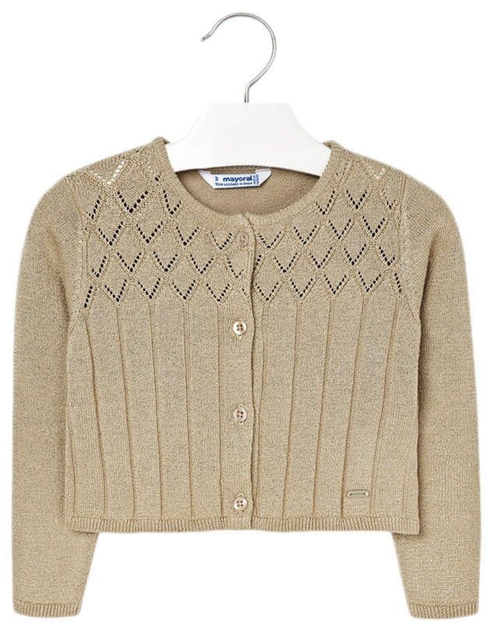 Mayoral Diamond Gold Weave Cardigan