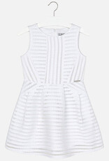 Mayoral White Honeycomb Lace Dress