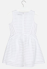 Mayoral White Honeycomb Lace Dress