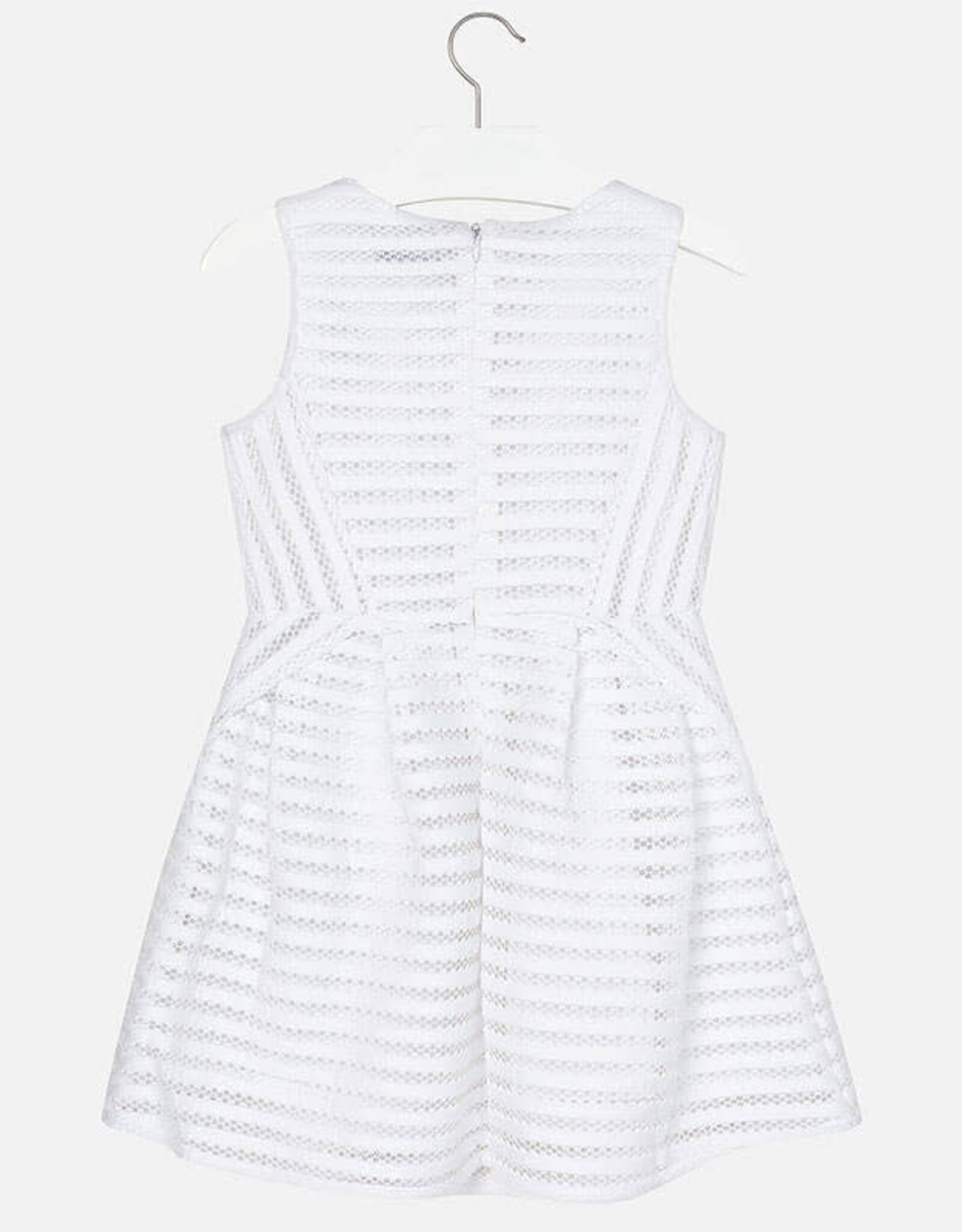 Mayoral White Honeycomb Lace Dress