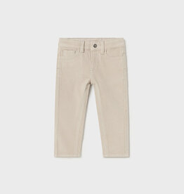 Mayoral Basic slim fit cord trousers in Gypsum