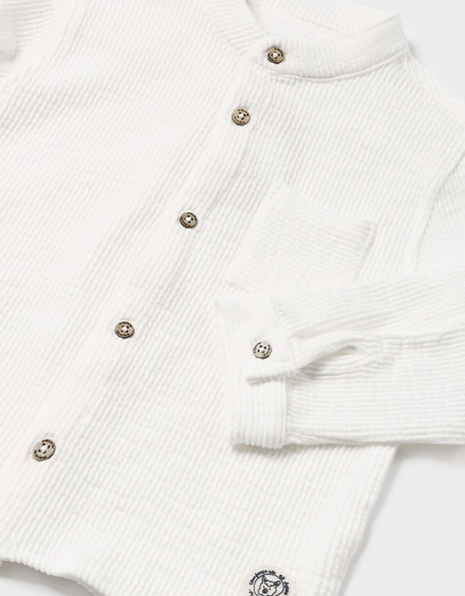 Mayoral Cream Button Long Sleeve Toddler Boys