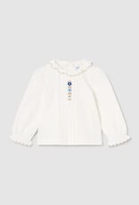 Mayoral Natural Knit Blouse with Floral Accent