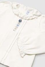 Mayoral Natural Knit Blouse with Floral Accent