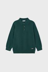 Mayoral Alpine Green Knit Long Sleeve Polo