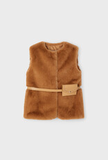 Mayoral Caramel Fur Vest with Belt