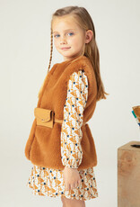 Mayoral Caramel Fur Vest with Belt