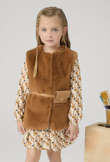 Mayoral Caramel Fur Vest with Belt