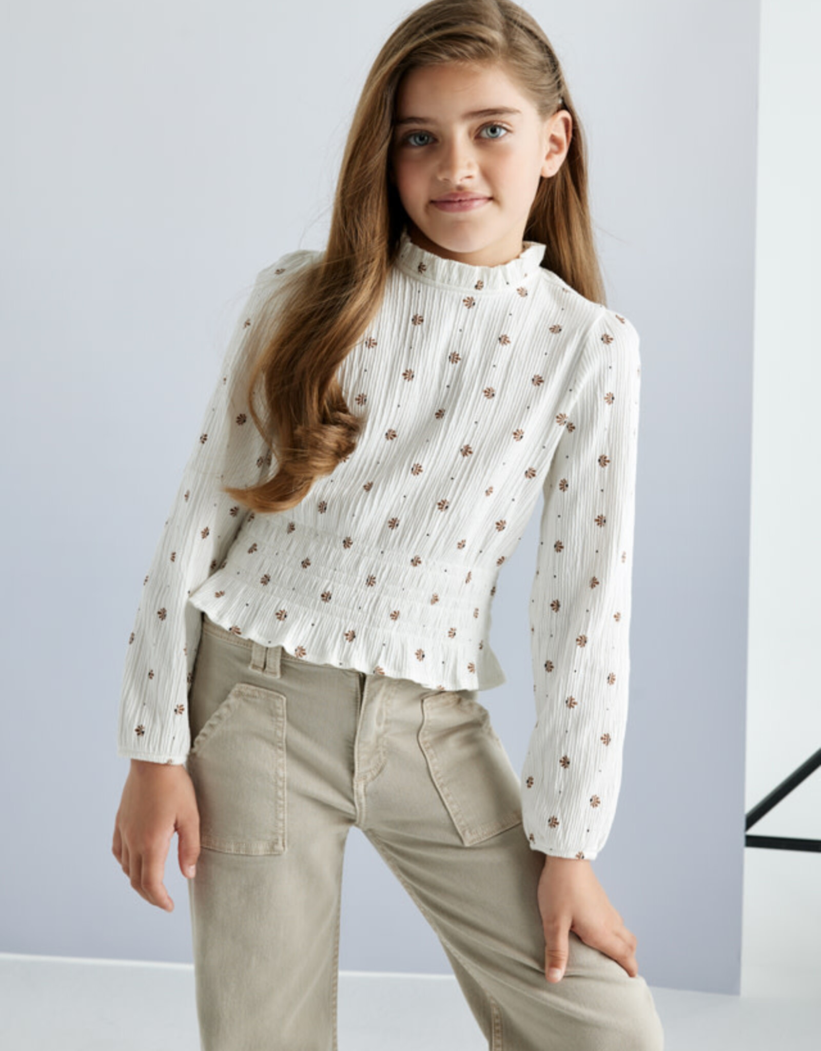 Mayoral Natural Pattern Long Sleeve Tween