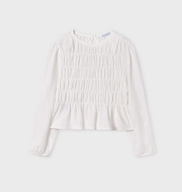 Mayoral Tween Natural Ruffled Blouse