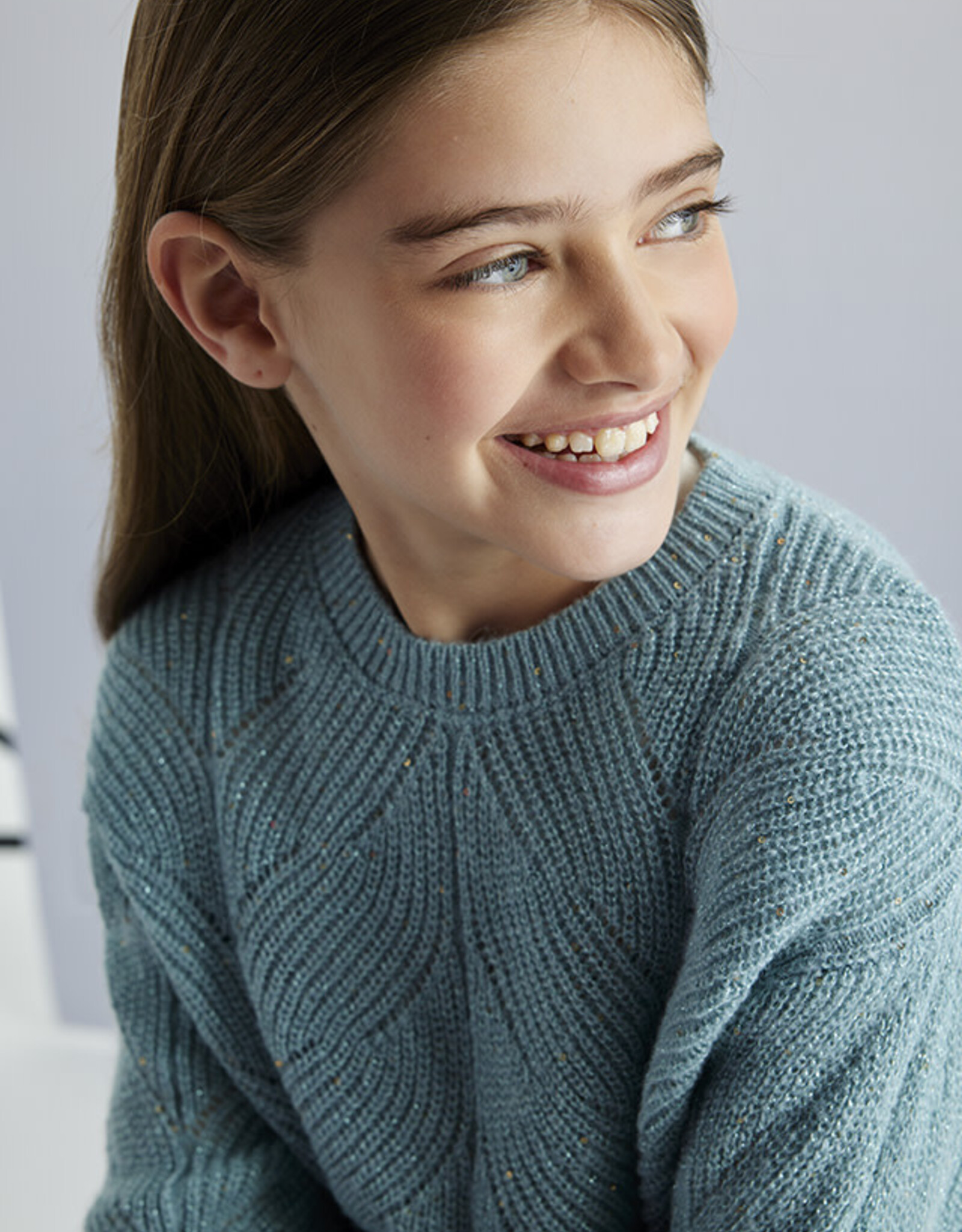 Mayoral Lake Blue Sequins Sweater