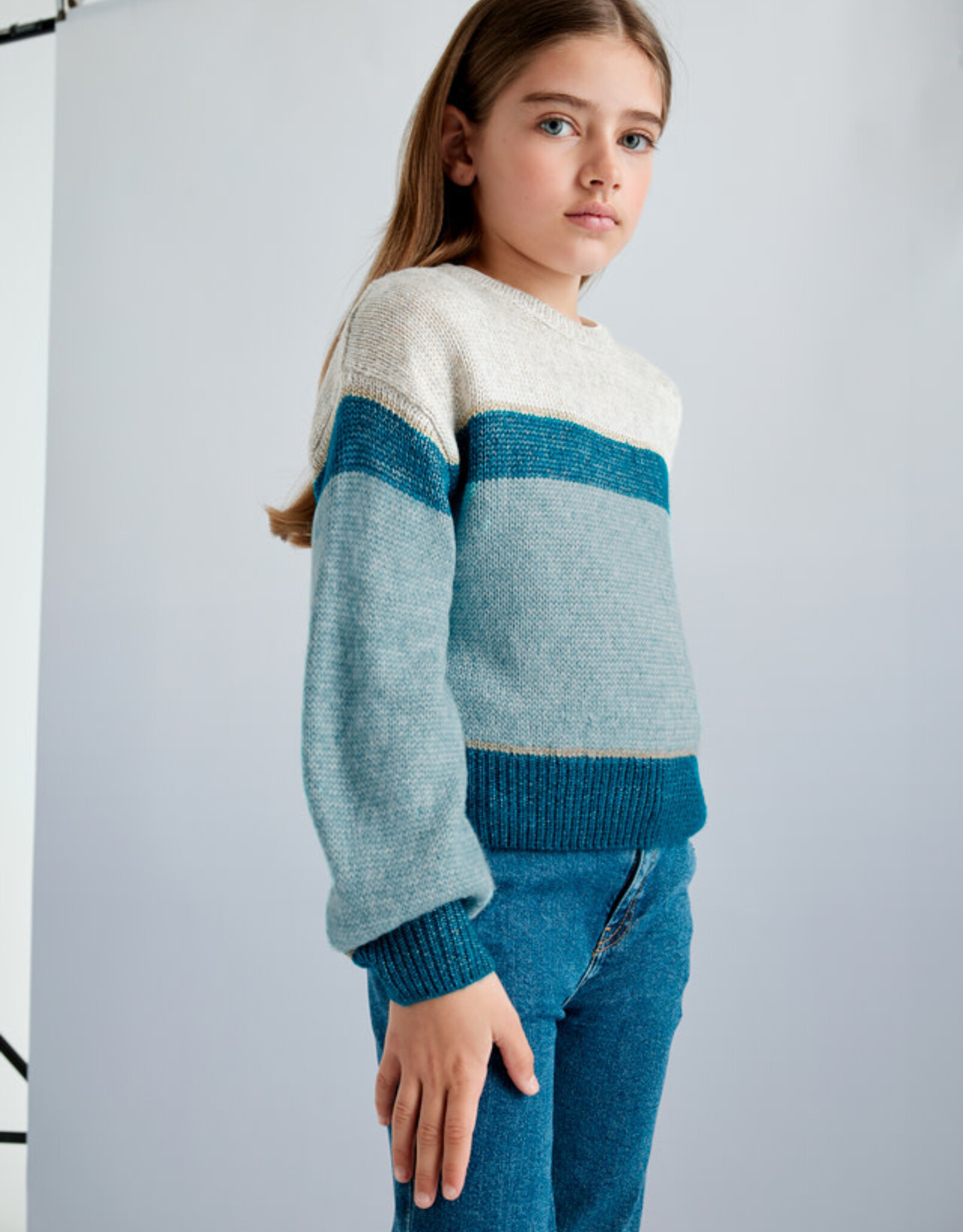 Mayoral Lake Blue Blocked Sweater