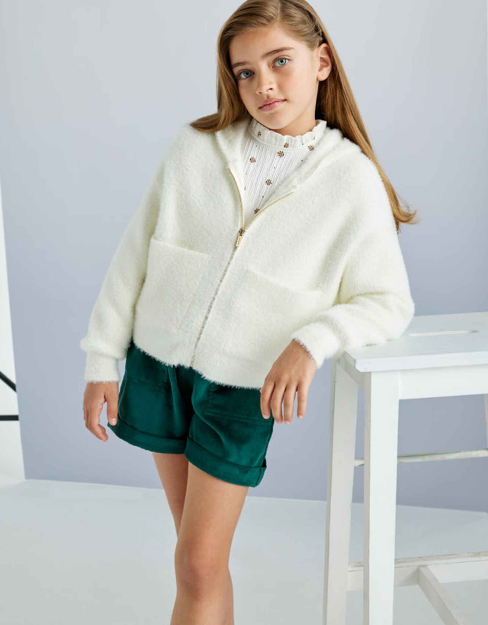 Mayoral Natural Tween Zip Up w/Hood