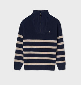 Mayoral Navy Stripe Zip Jersey