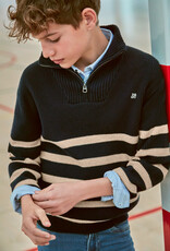 Mayoral Navy Stripe Zip Jersey