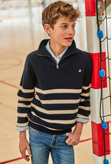 Mayoral Navy Stripe Zip Jersey