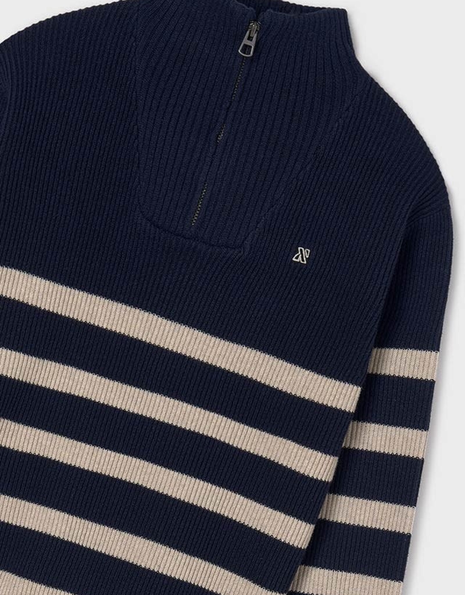 Mayoral Navy Stripe Zip Jersey