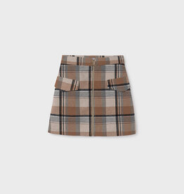 Mayoral Cinammon Check Skirt