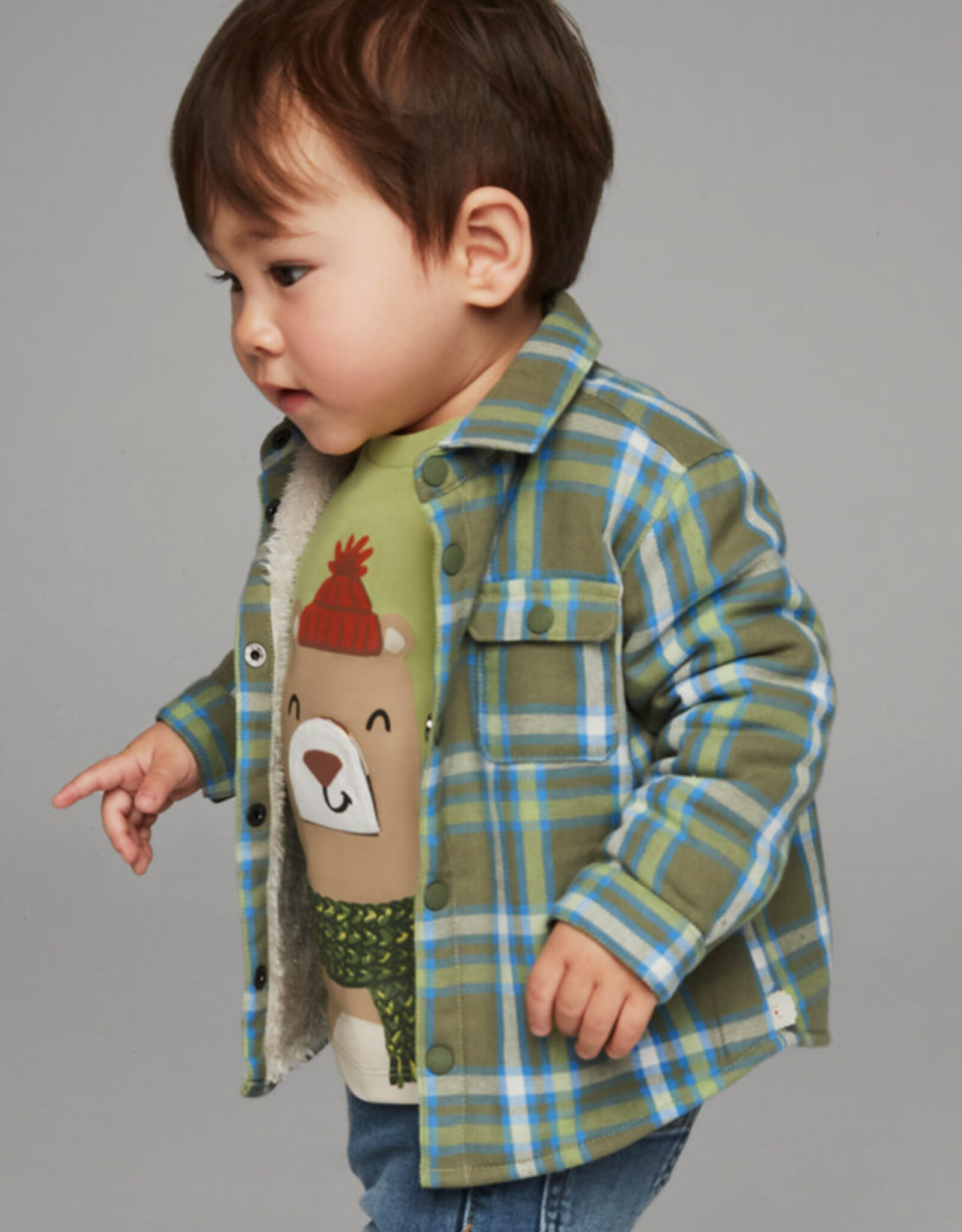 Mayoral Warm Forest Flannel Button Shirt