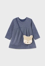 Mayoral Indigo Dress with Fox Bag