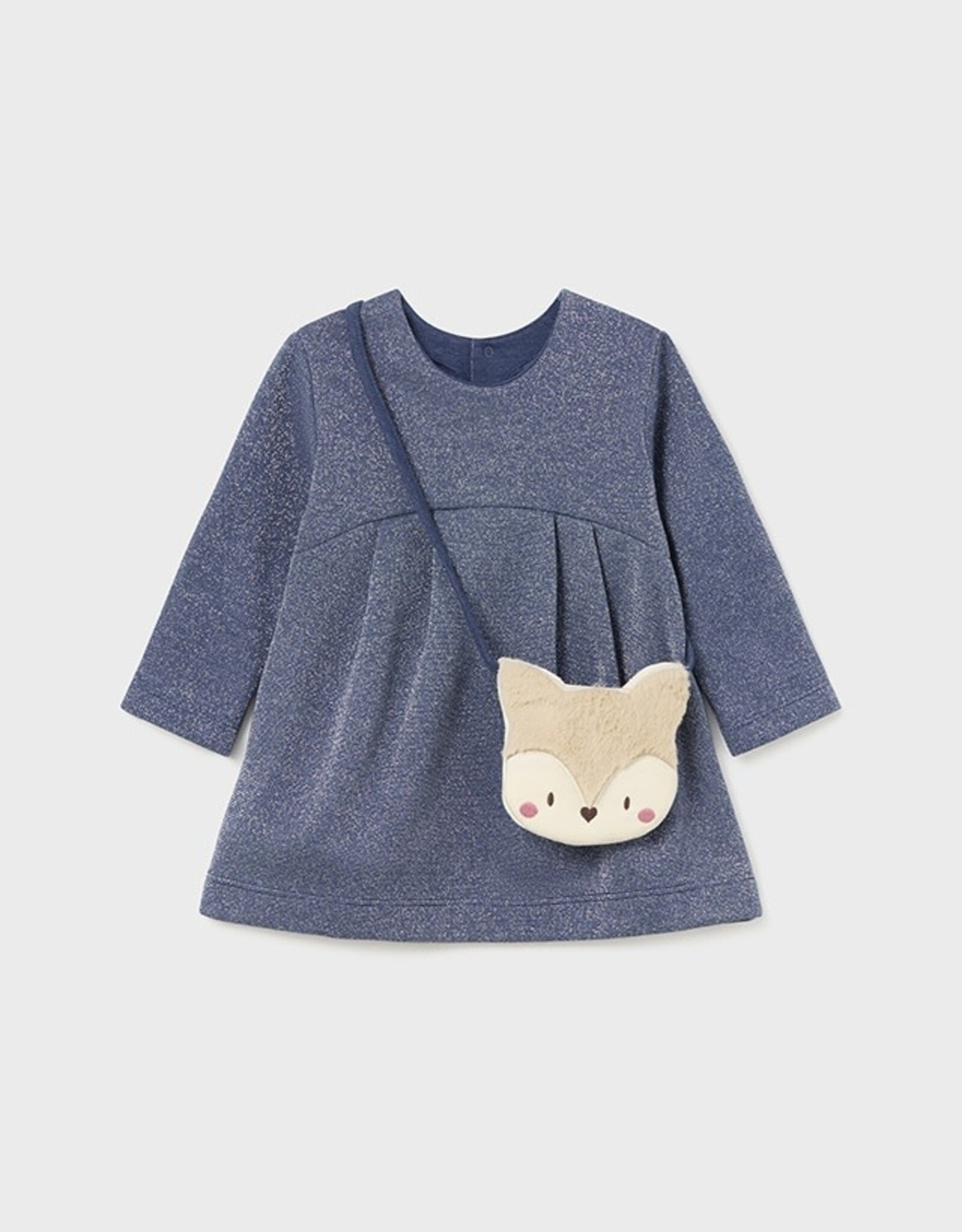 Mayoral Indigo Dress with Fox Bag